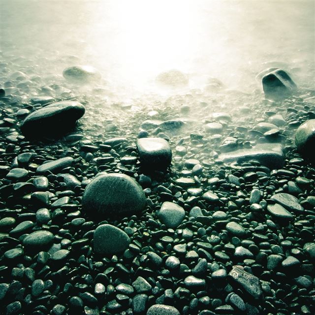 1024x1024 Mist And Rocks - light iPad Wallpaper