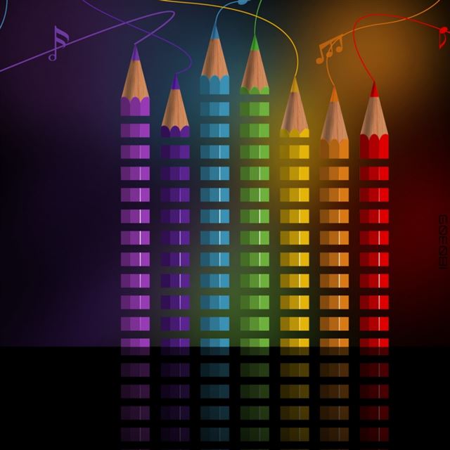 1024x1024 Rainbow Pencils - rainbow iPad Wallpaper