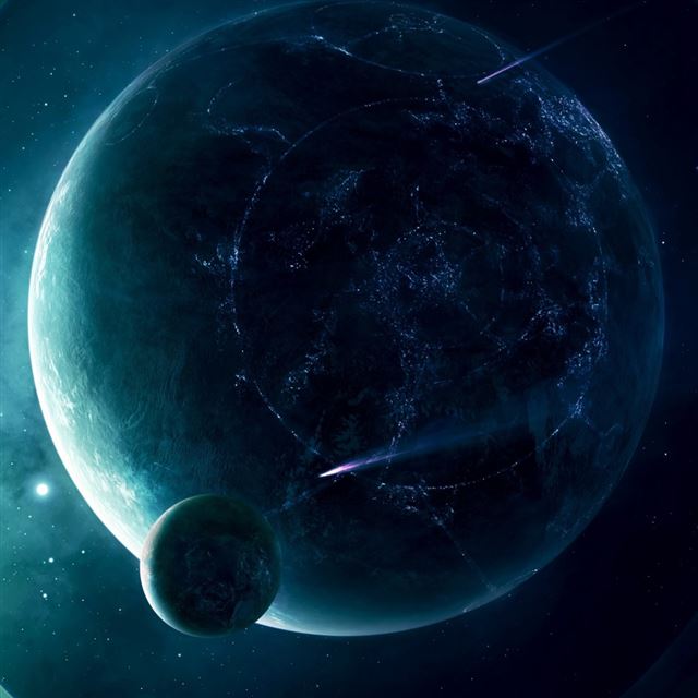 1024x1024 A Planet With Light Gings - star iPad Wallpaper