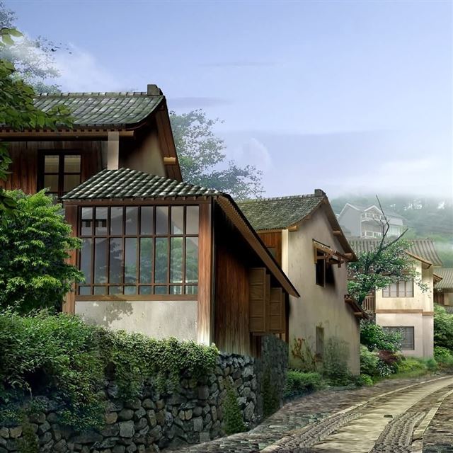 1024x1024 Small Road - tree iPad Wallpaper
