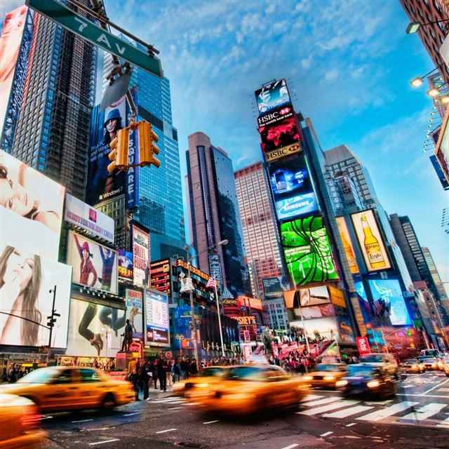 1024x1024 Times Square New York - road iPad Wallpaper