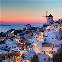 Night in Santorini wallpaper