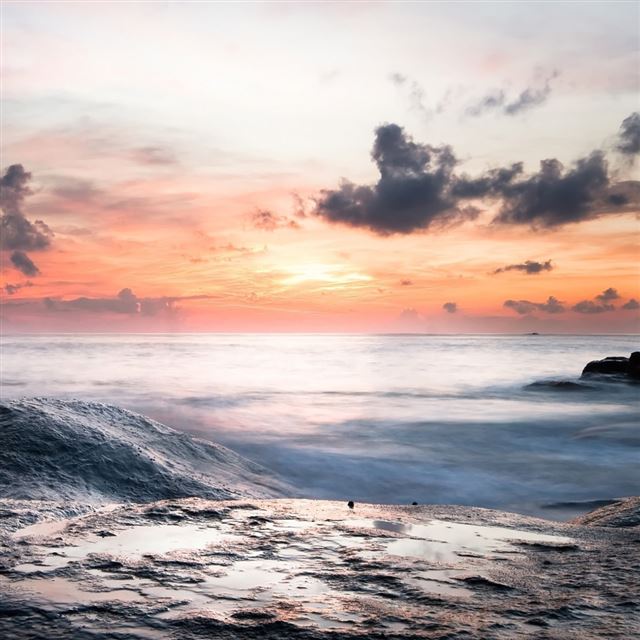 1024x1024 Sunset - cyan iPad Wallpaper