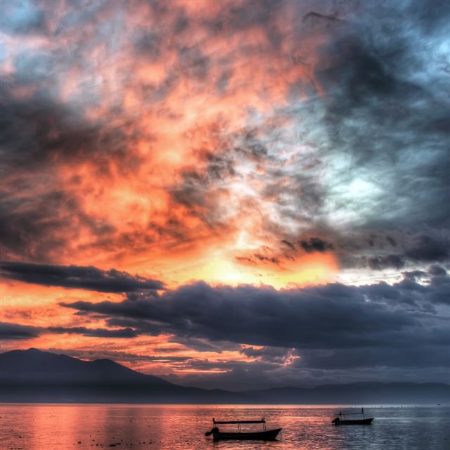 1024x1024 Mirror Lake Sunrise - ship iPad Wallpaper