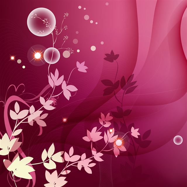 1024x1024 Pink floral background - circle iPad Wallpaper