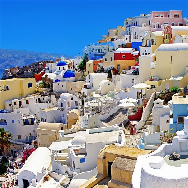 1024x1024 Santorini Oia Greece - town iPad Wallpaper