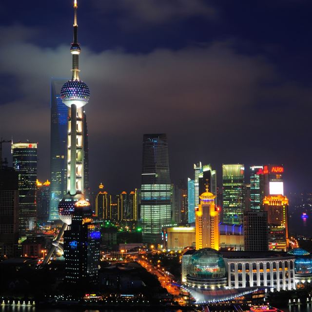 1024x1024 Shanghai Nights China - china iPad Wallpaper