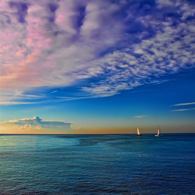 1024x1024 Colorful seascape - pink iPad Wallpaper