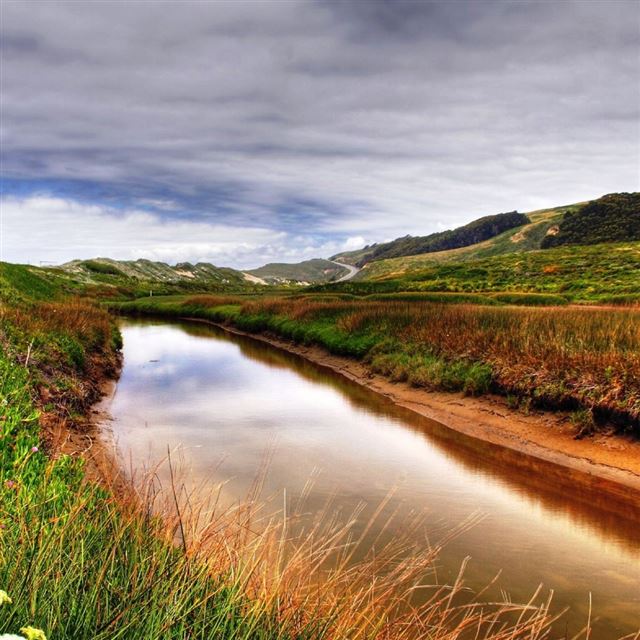 1024x1024 Natural landscape - cyan iPad Wallpaper