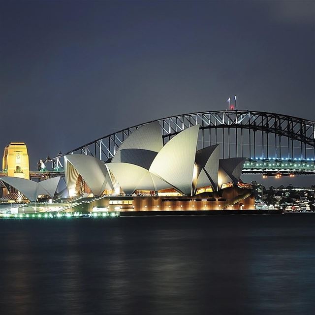 1024x1024 Sydney Photo Over Shadowed - river iPad Wallpaper