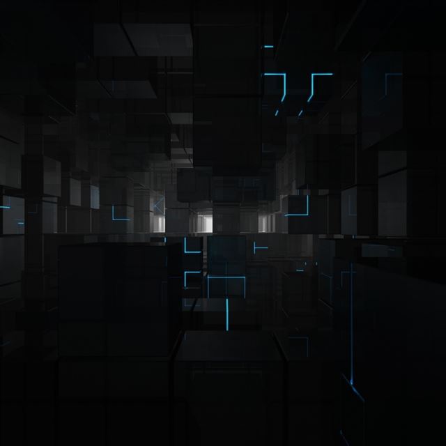 1024x1024 Black Cubes - square iPad Wallpaper