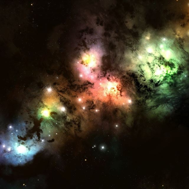 1024x1024 Colorful Cosmic Clouds - star iPad Wallpaper