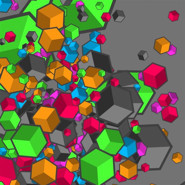 1024x1024 Colorful Cubes 2 - square iPad Wallpaper