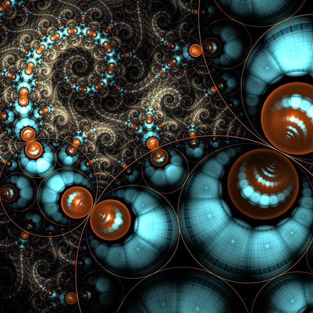 1024x1024 Fractal Circles - flower iPad Wallpaper