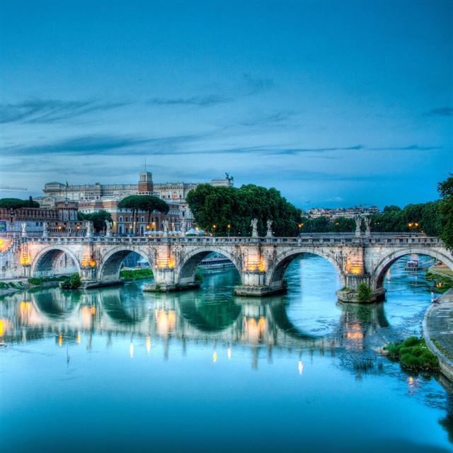1024x1024 Castel sant'angelo Rome - river iPad Wallpaper