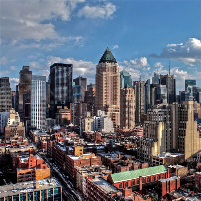 1024x1024 New York city winter - winter iPad Wallpaper