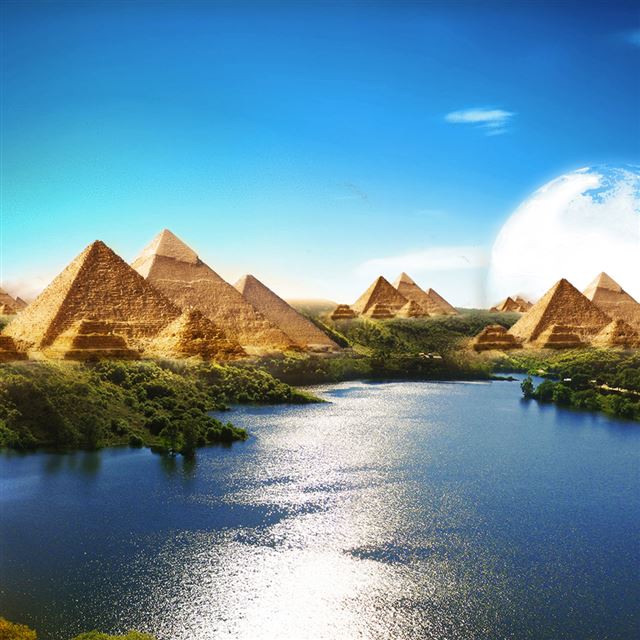 1024x1024 Egyptian Paradise - scenery iPad Wallpaper