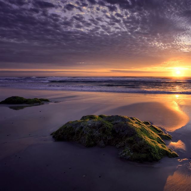 1024x1024 Violet sunset sky - stone iPad Wallpaper