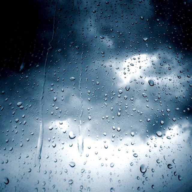 1024x1024 Rain Drop Glass - cyan iPad Wallpaper