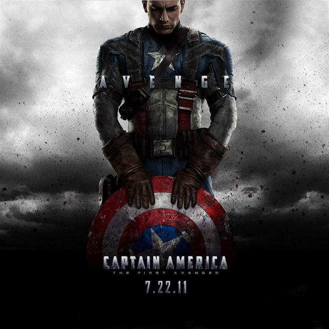 1024x1024 Captain America - black iPad Wallpaper
