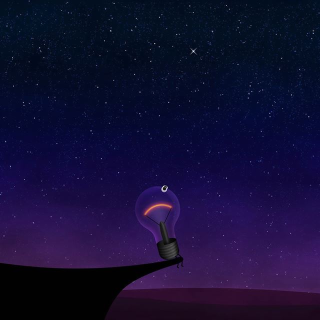 1024x1024 Vector Light Bulb - star iPad Wallpaper
