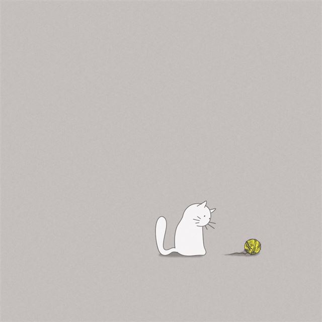 1024x1024 Vector Cat - yellow iPad Wallpaper