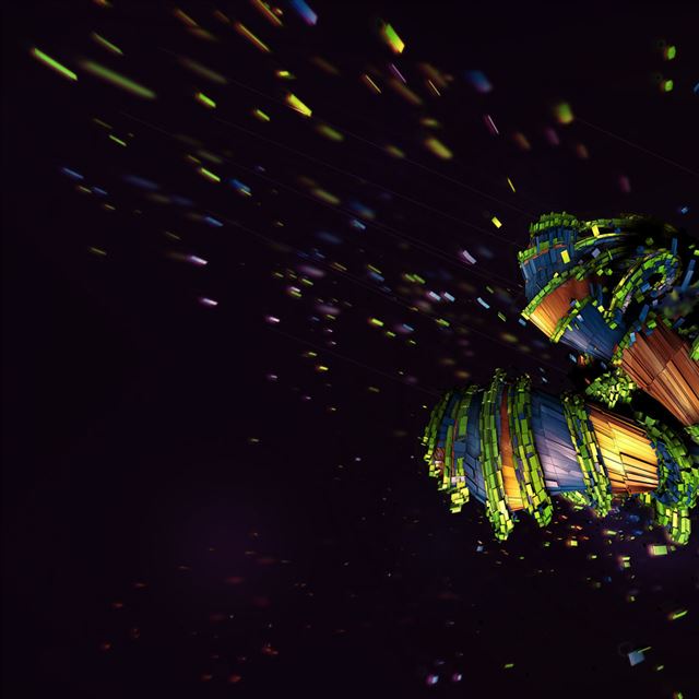 1024x1024 Disintegration - purple iPad Wallpaper