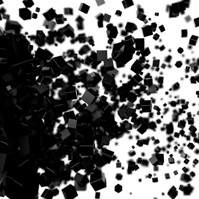 1024x1024 Black Cube - square iPad Wallpaper