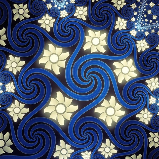 1024x1024 Flowers And Swirls - light iPad Wallpaper