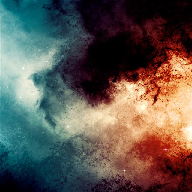 1024x1024 God vs Evil - orange iPad Wallpaper