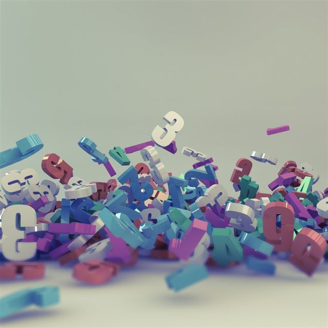 1024x1024 Numbers 3D - numbers iPad Wallpaper
