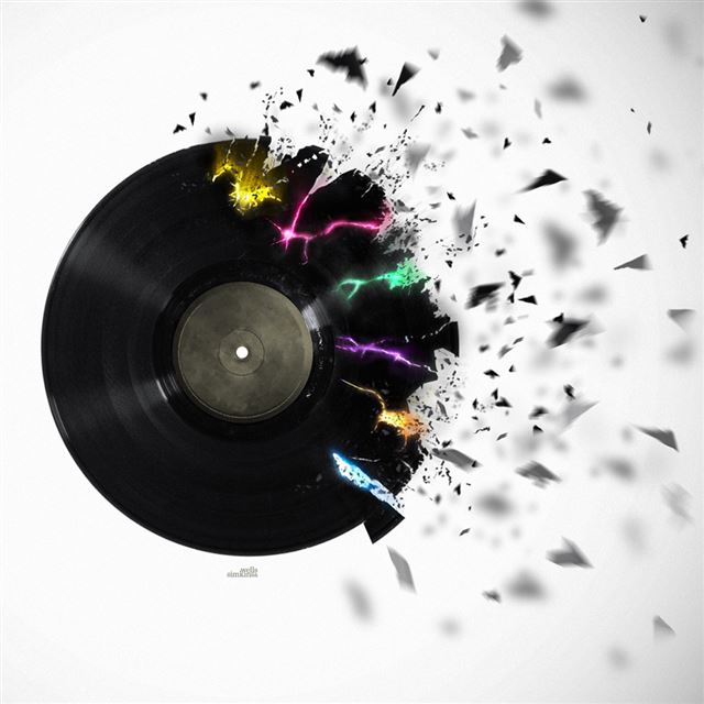 1024x1024 Vinyl Record - black iPad Wallpaper