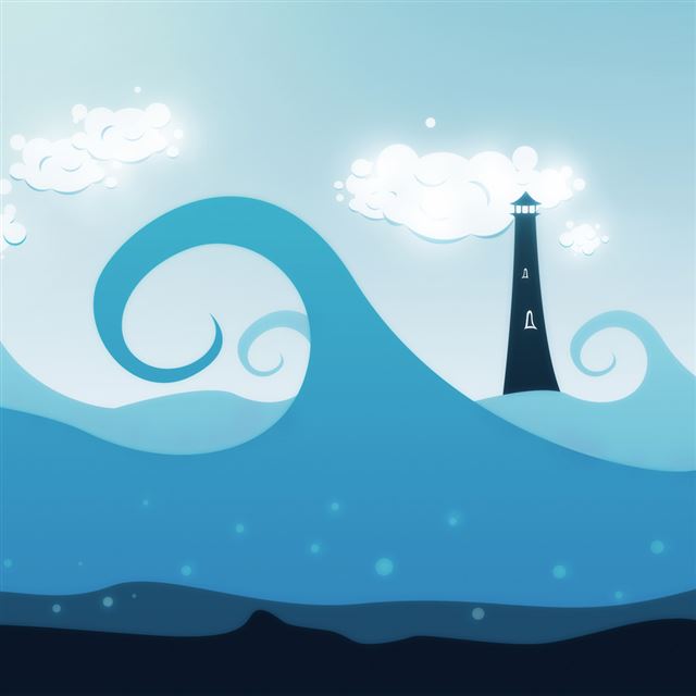 1024x1024 Lighthouse - cyan iPad Wallpaper