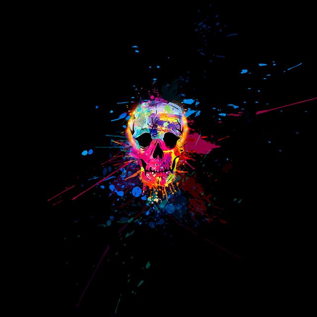 1024x1024 Skull Colorful  - pink iPad Wallpaper