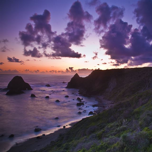 1024x1024 Purple Sunset - mountains iPad Wallpaper