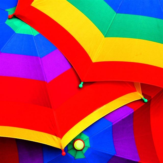1024x1024 Colorful Umbrellas - circle iPad Wallpaper