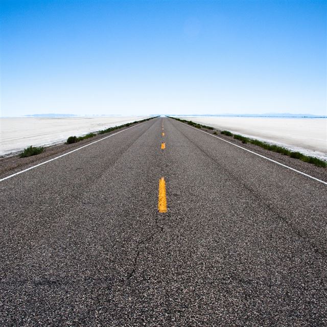 1024x1024 Saltflat Road - highway iPad Wallpaper