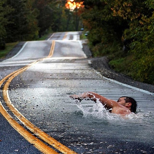 1024x1024 Water road - road iPad Wallpaper