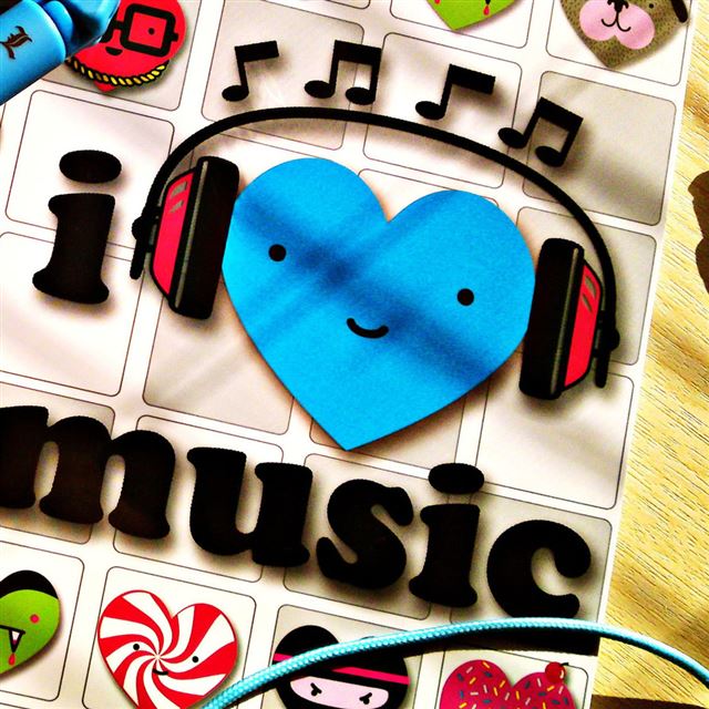 1024x1024 I Love Music - black iPad Wallpaper