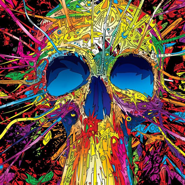 1024x1024 Skull color - purple iPad Wallpaper
