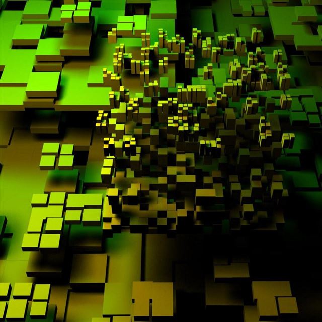 1024x1024 Green Squares - blocks iPad Wallpaper
