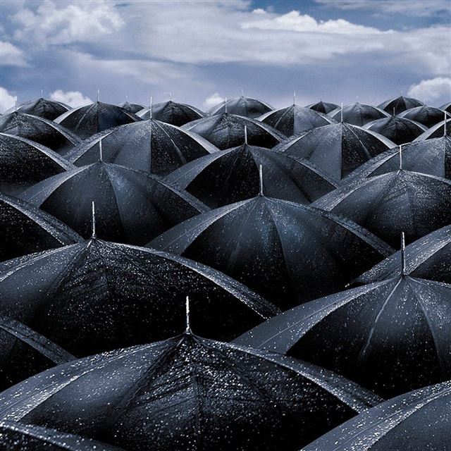 1024x1024 Umbrellas - cyan iPad Wallpaper