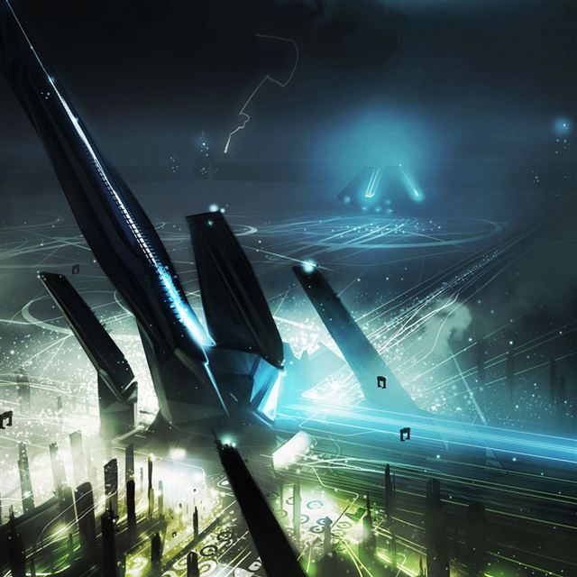 1024x1024 Tron Universe - city iPad Wallpaper