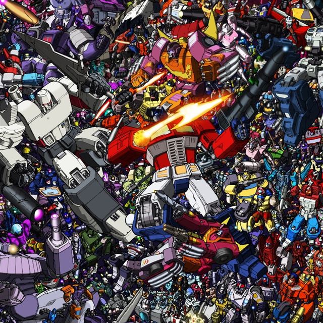 1024x1024 Transformers Collage - purple iPad Wallpaper