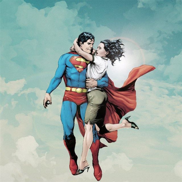 1024x1024 Superman - cyan iPad Wallpaper