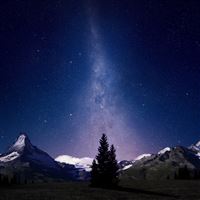 Swiss Alps Night Sky wallpaper