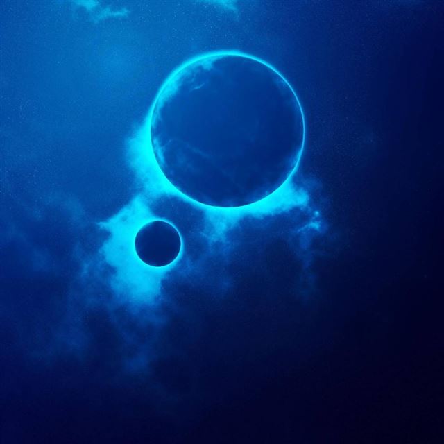 1024x1024 Blue Planets - cosmos iPad Wallpaper