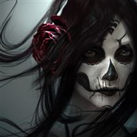 Brunettes face paint wallpaper