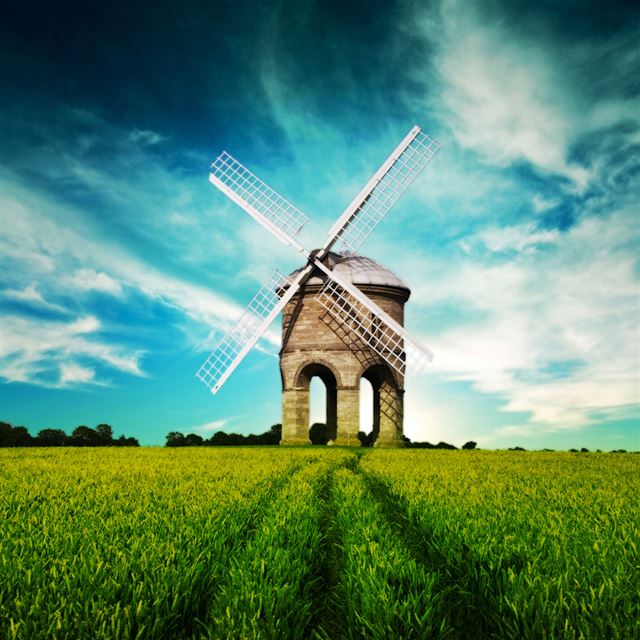 1024x1024 Windmill - white iPad Wallpaper