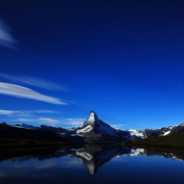 1024x1024 Mountain Nightfall - winter iPad Wallpaper